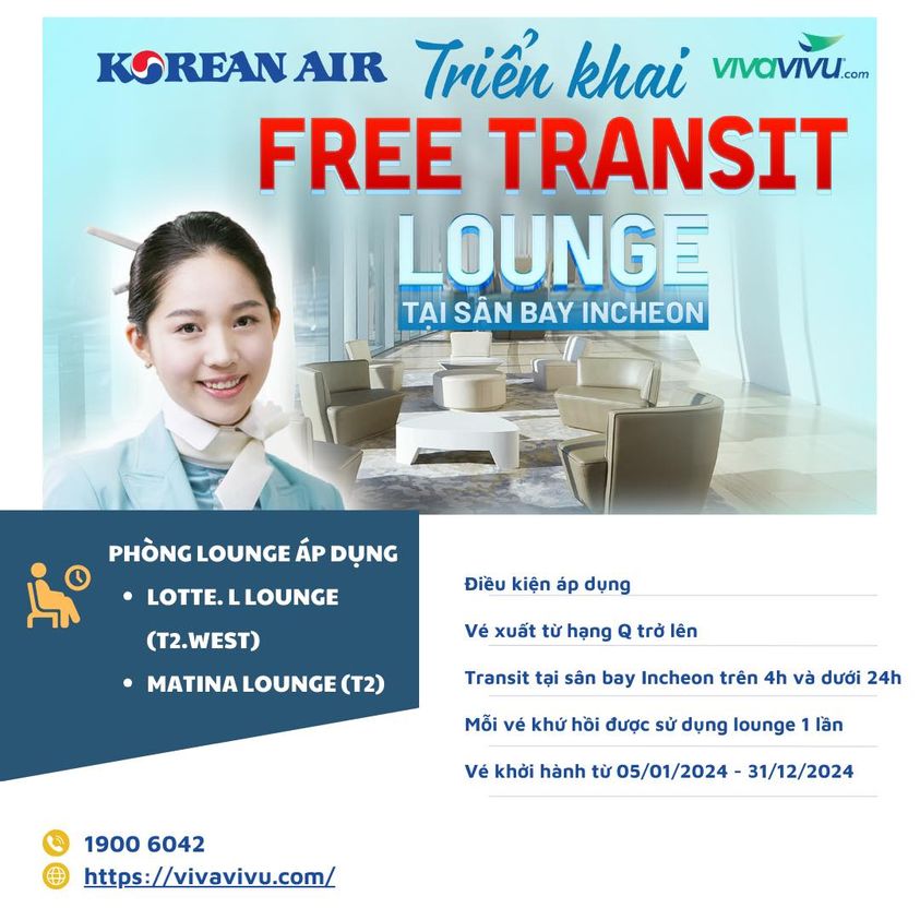 Korean Air triển khai chương trình miễn phí sử dụng phòng chờ tại sân bay Incheon.jpg